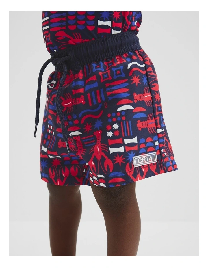 Lobster Geometric Board Short in Navy image 2