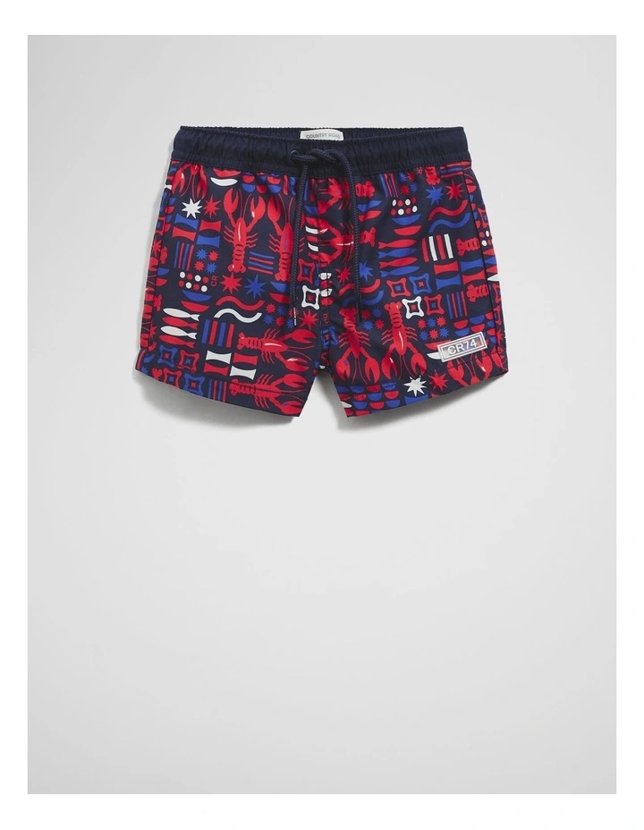 Lobster Geometric Board Short in Navy image 4