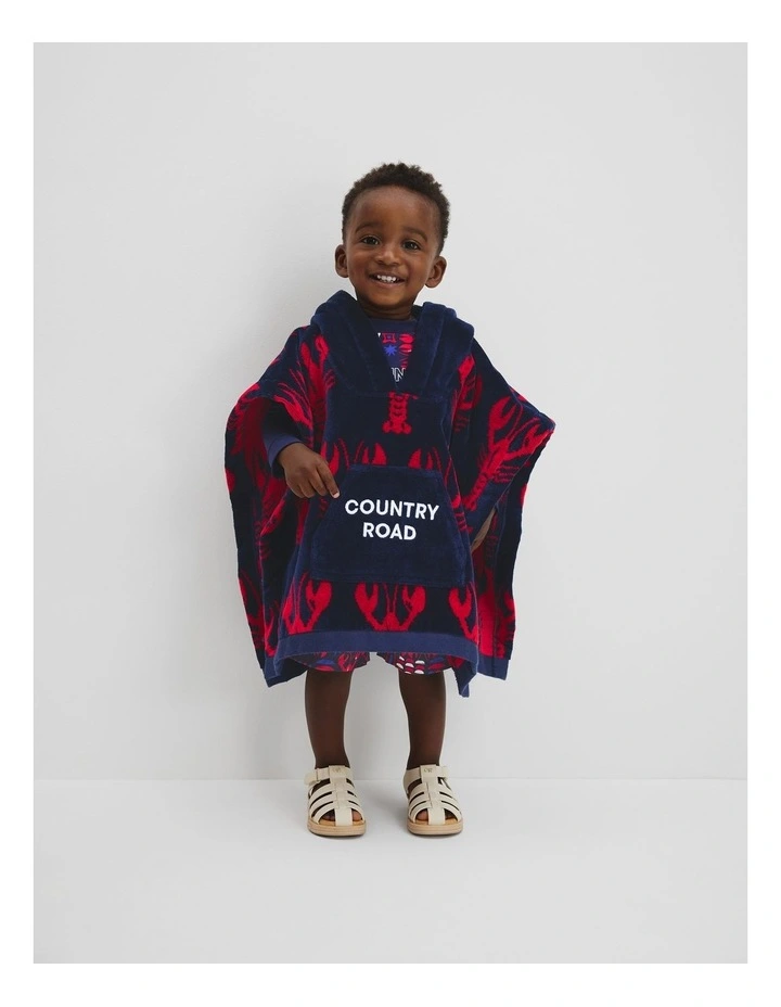 Australian Cotton Lobster Poncho in Navy image 1
