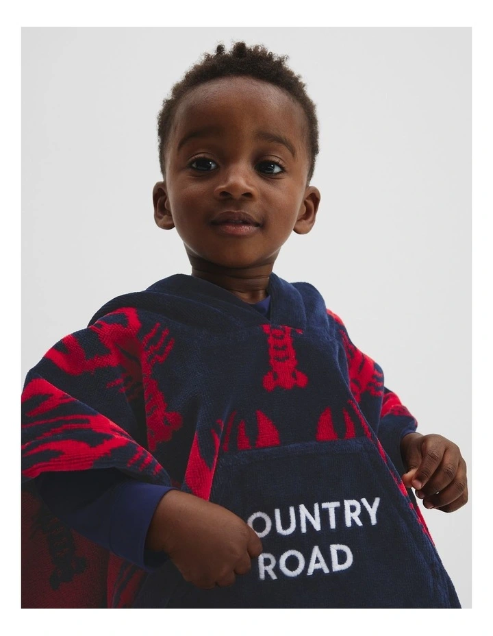 Australian Cotton Lobster Poncho in Navy image 2