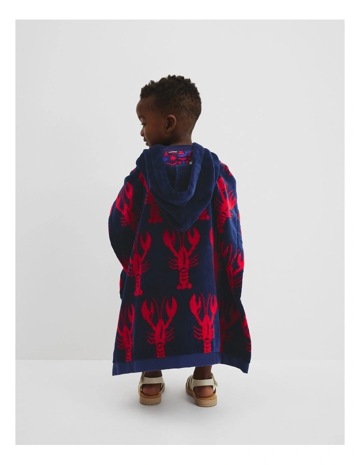 Australian Cotton Lobster Poncho in Navy image 3