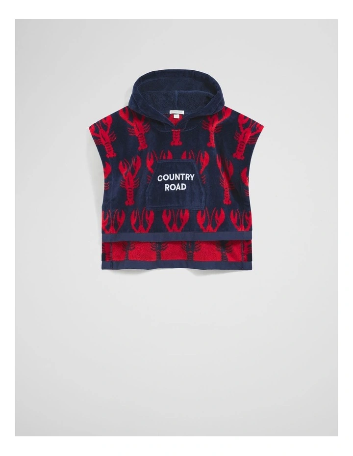 Australian Cotton Lobster Poncho in Navy image 4