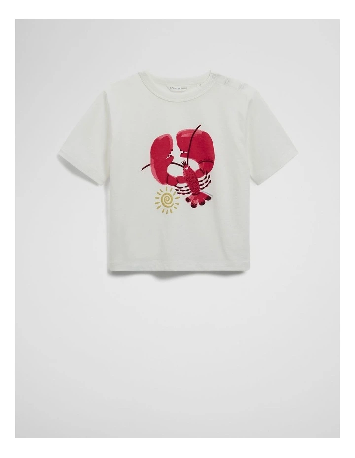 One Size Lobster T-shirt in Marshmallow image 4