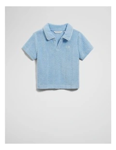 Terry Cable Polo in Cloud