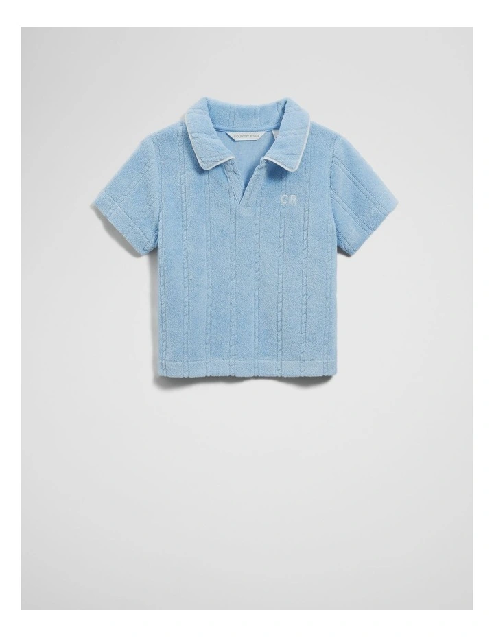 Terry Cable Polo in Cloud image 1