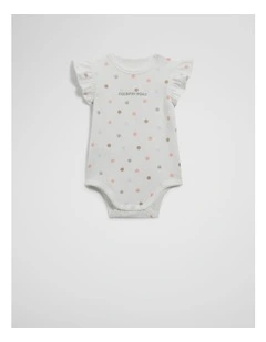 Frill Short Sleeve Spot Bodysuit in Marsh Multi