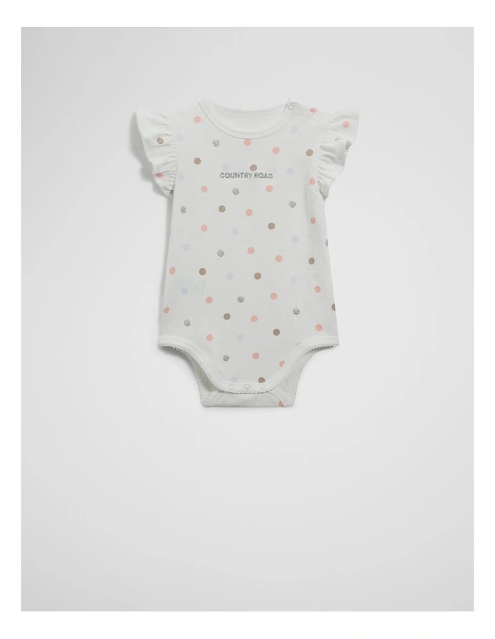 Frill Short Sleeve Spot Bodysuit in Marsh Multi image 1