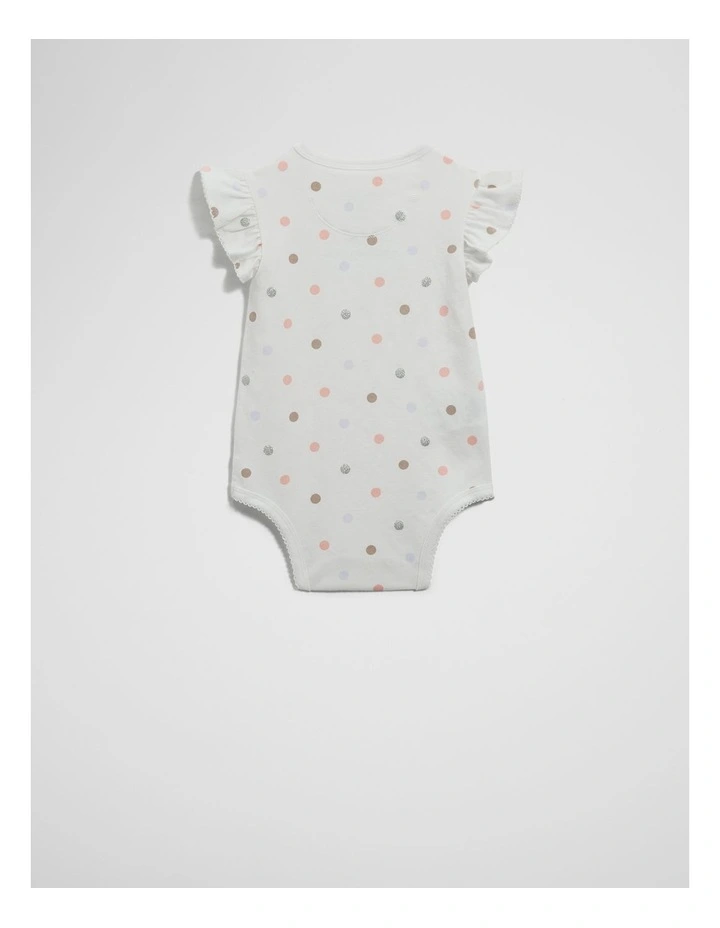 Frill Short Sleeve Spot Bodysuit in Marsh Multi image 2