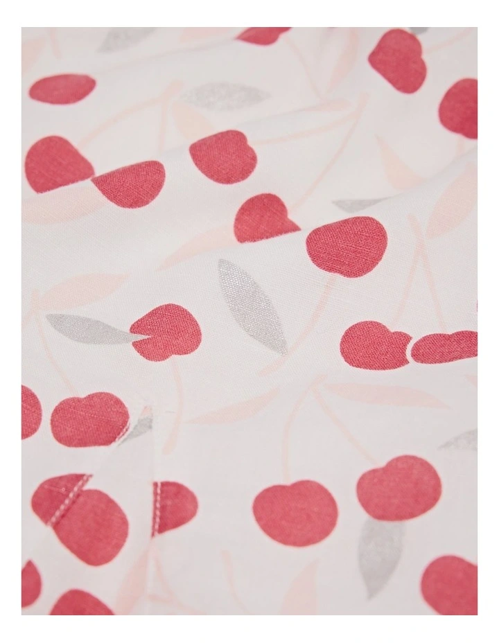 Short Sleeve Cherry Godet Dress in Multicolour image 2