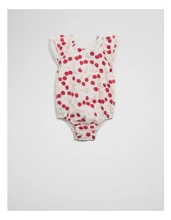 Cherry Frilled Romper in Multicolour