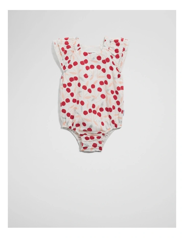 Cherry Frilled Romper in Multicolour image 1