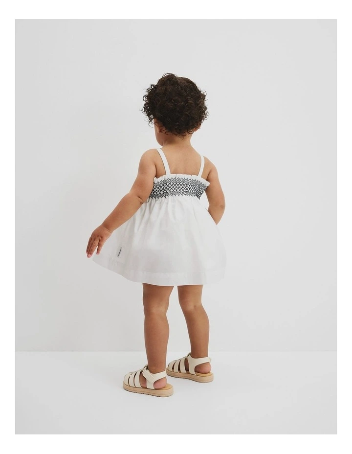Shirred Romper Dress in Marshmallow image 3