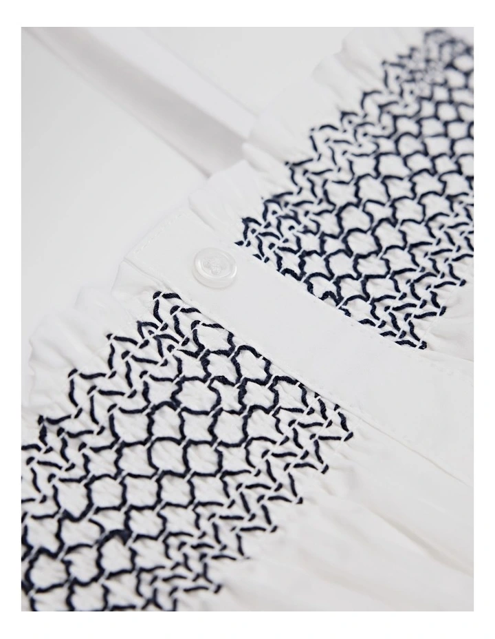 Shirred Romper Dress in Marshmallow image 5