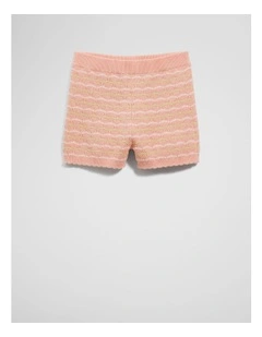 Stripe Knit Shortie in Coral Stripe