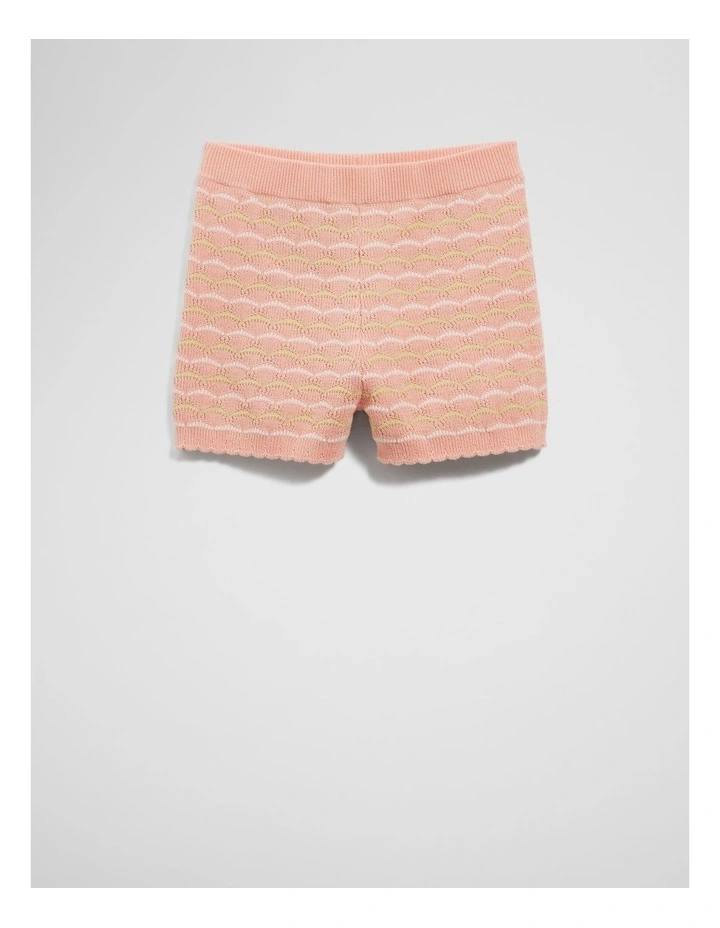 Stripe Knit Shortie in Coral Stripe image 1