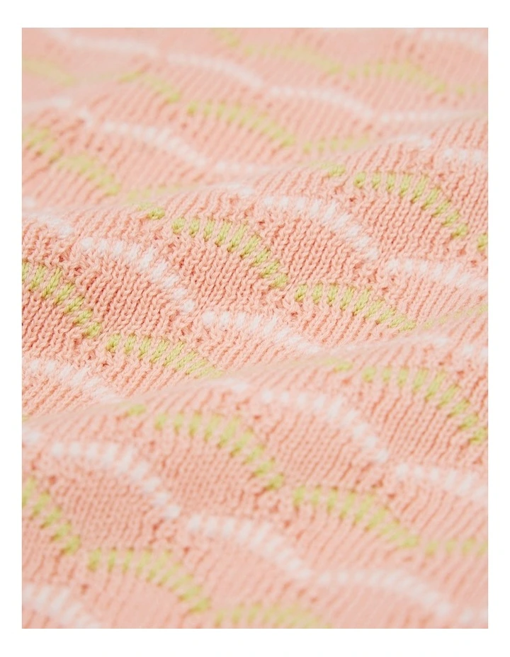 Stripe Knit Shortie in Coral Stripe image 2
