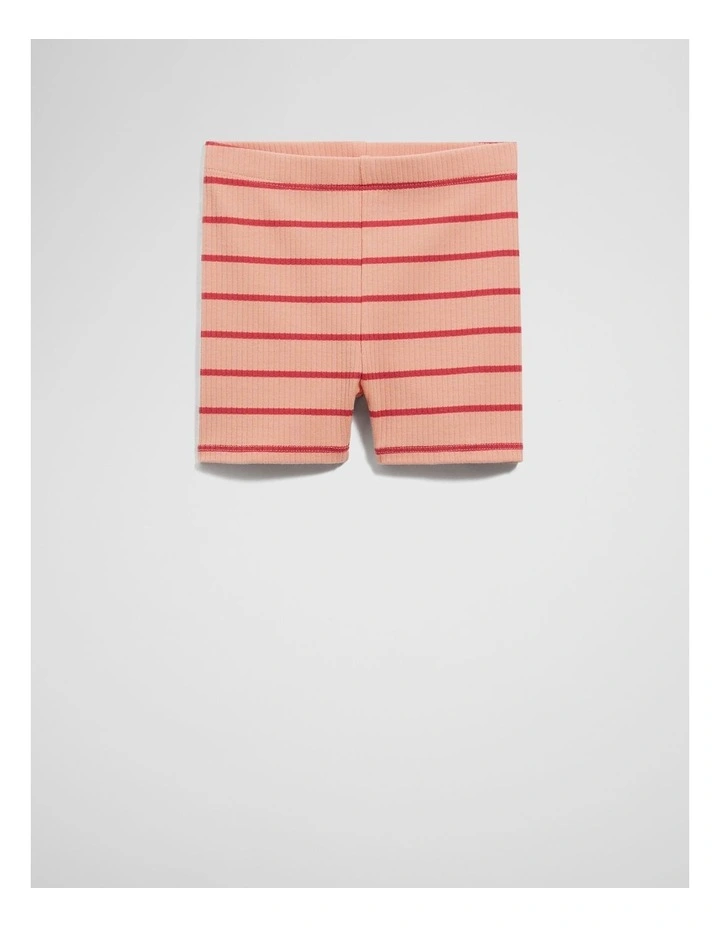 Rib Bike Short in Cranberry Stripe image 1
