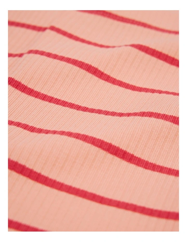 Rib Bike Short in Cranberry Stripe image 2