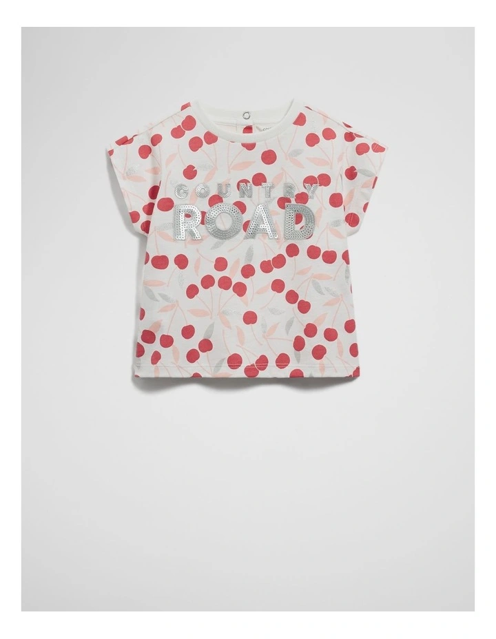 Sequin Logo T-shirt in Multicolour image 1