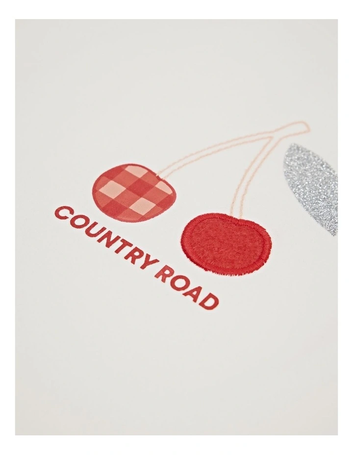 One Size Cherry Logo T-shirt in Marshmallow image 2