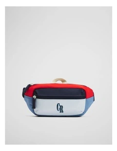 Spliced Waist Bag in Denim Blue