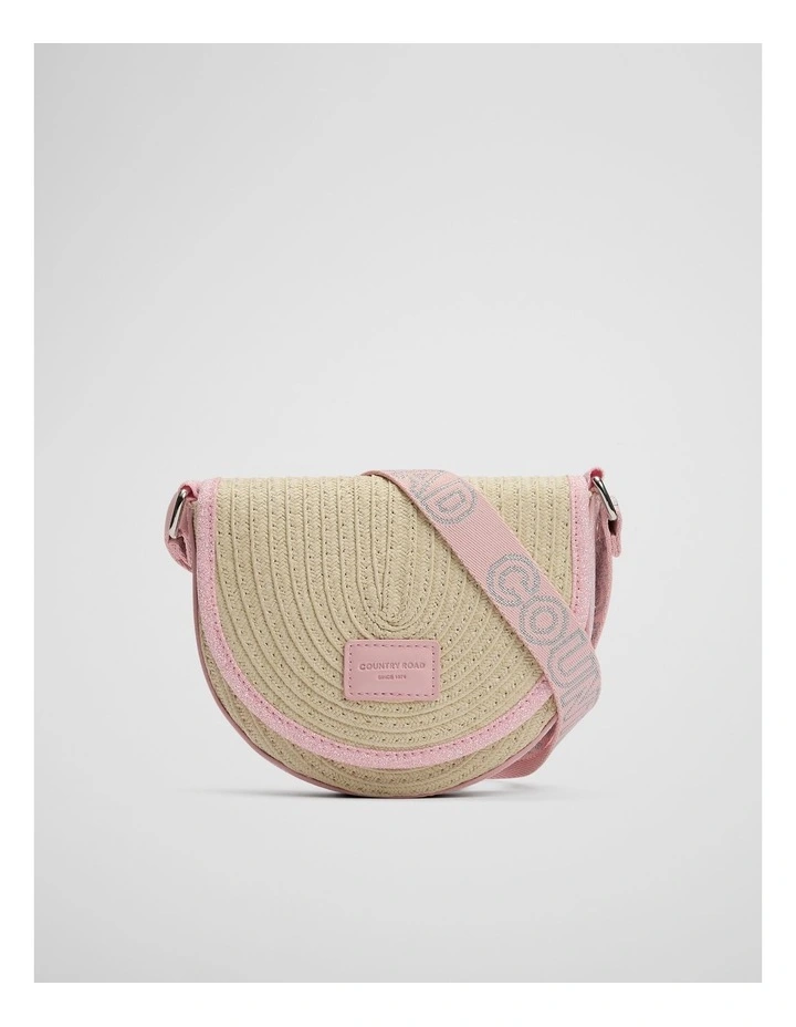 Straw Crossbody Bag in Coral image 1