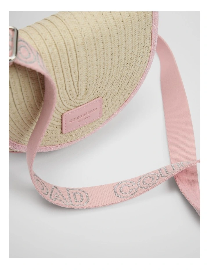Straw Crossbody Bag in Coral image 2