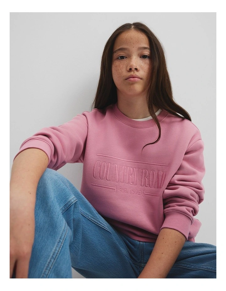 Relaxed Heritage Sweat in Dusty Berry image 3