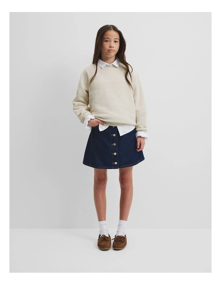 Relaxed Heritage Sweat in Snow Marle image 1