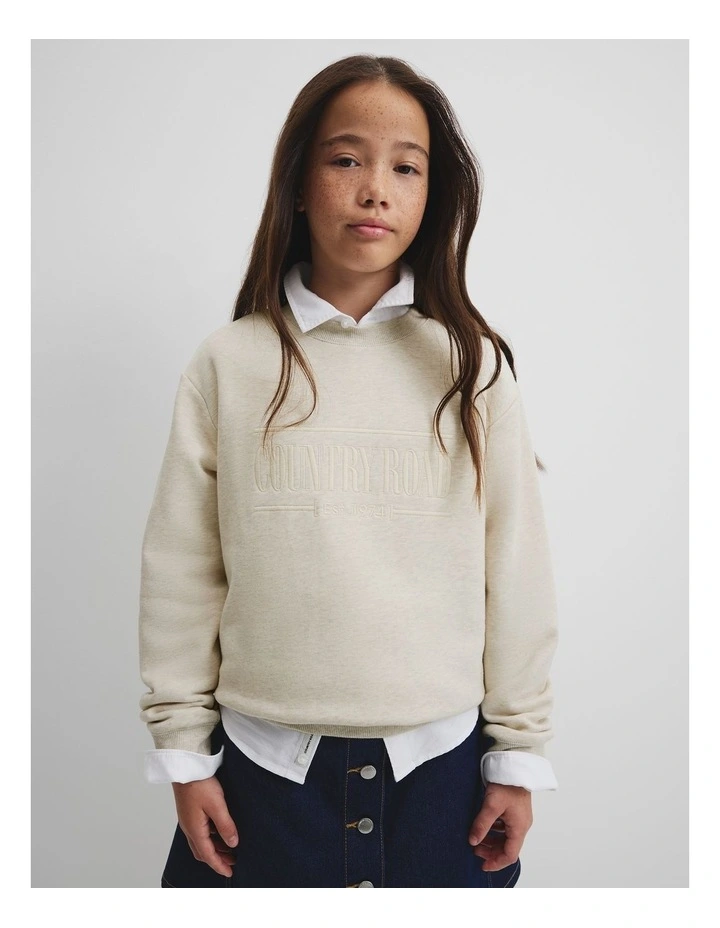 Relaxed Heritage Sweat in Snow Marle image 2