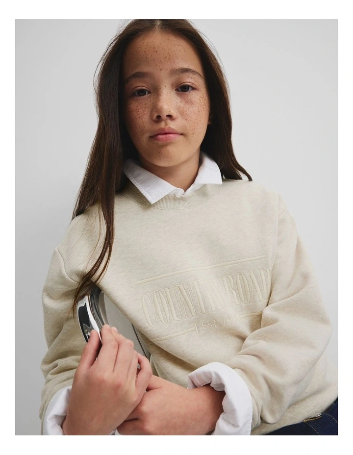 Relaxed Heritage Sweat in Snow Marle image 3