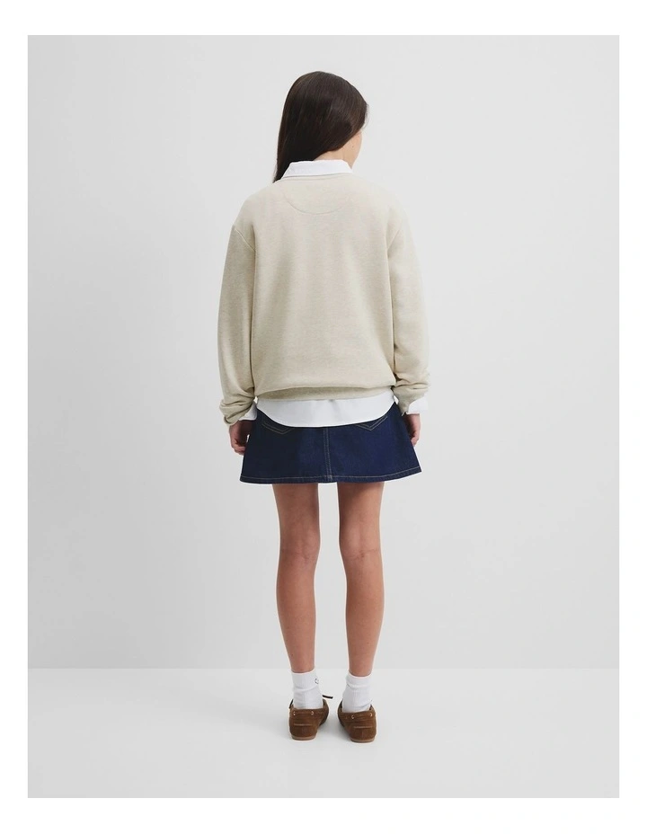 Relaxed Heritage Sweat in Snow Marle image 4