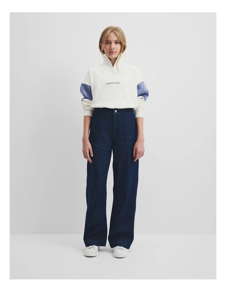 Spice Logo Zip Sweat in Porcelain Blue image 1