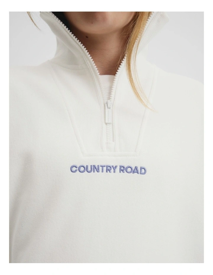 Spice Logo Zip Sweat in Porcelain Blue image 3