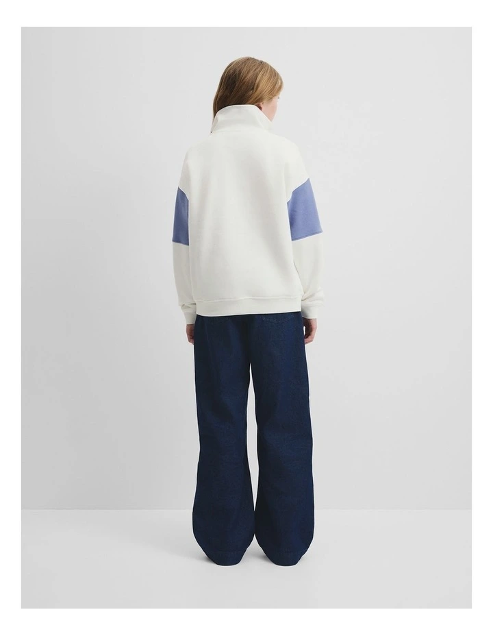 Spice Logo Zip Sweat in Porcelain Blue image 4