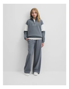 Spice Logo Zip Sweat in Slate