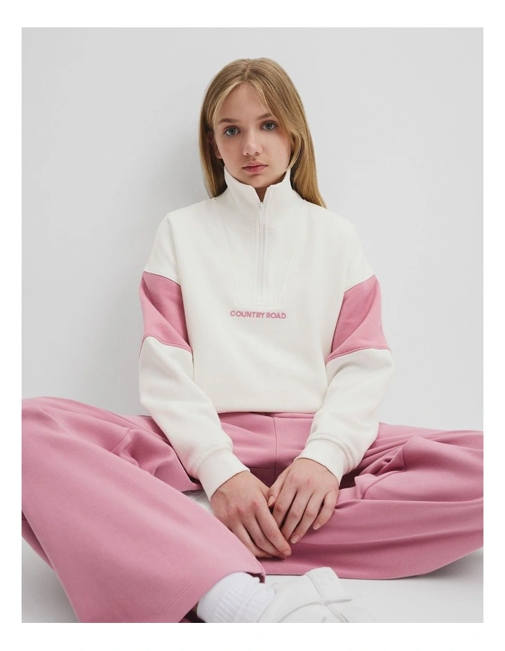 Spice Logo Zip Sweat in Dusty Berry image 2