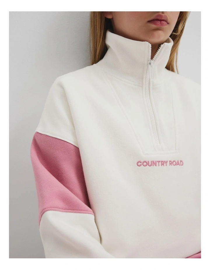 Spice Logo Zip Sweat in Dusty Berry image 3