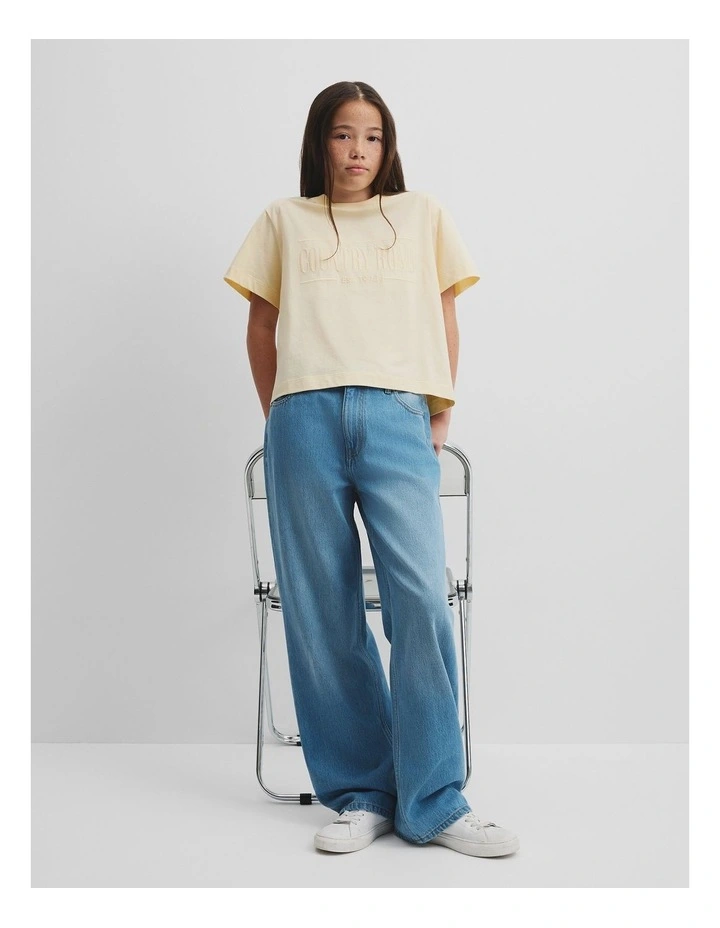 Teen Verified Australian Cotton Heritage T-shirt in Buttermilk image 1