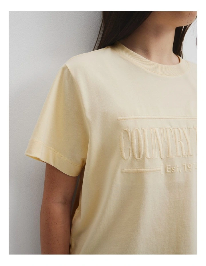 Teen Verified Australian Cotton Heritage T-shirt in Buttermilk image 3