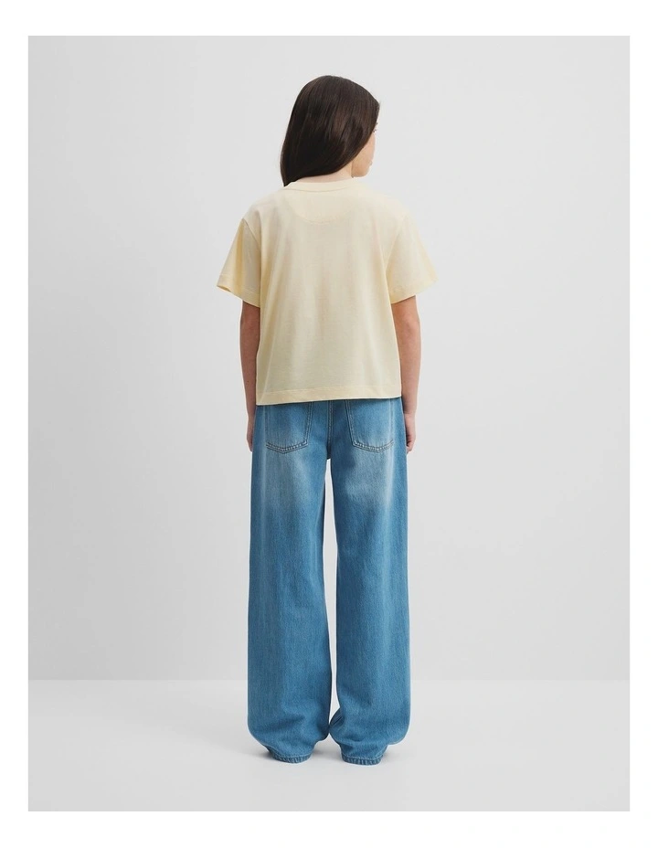 Teen Verified Australian Cotton Heritage T-shirt in Buttermilk image 4