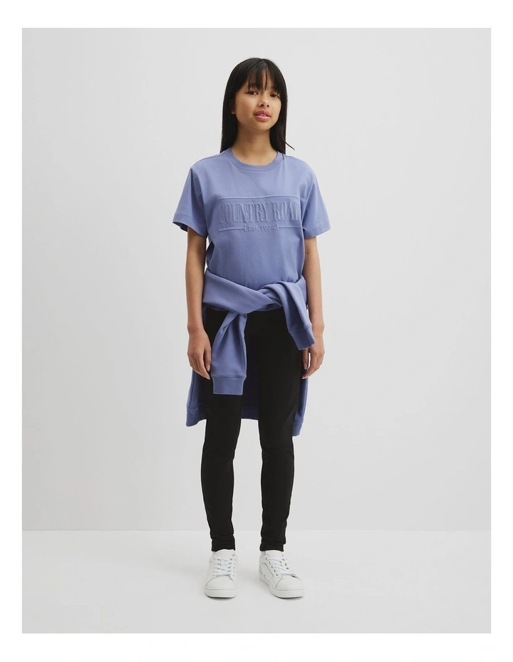 Teen Verified Australian Cotton Heritage T-shirt in Porcelain Blue image 1