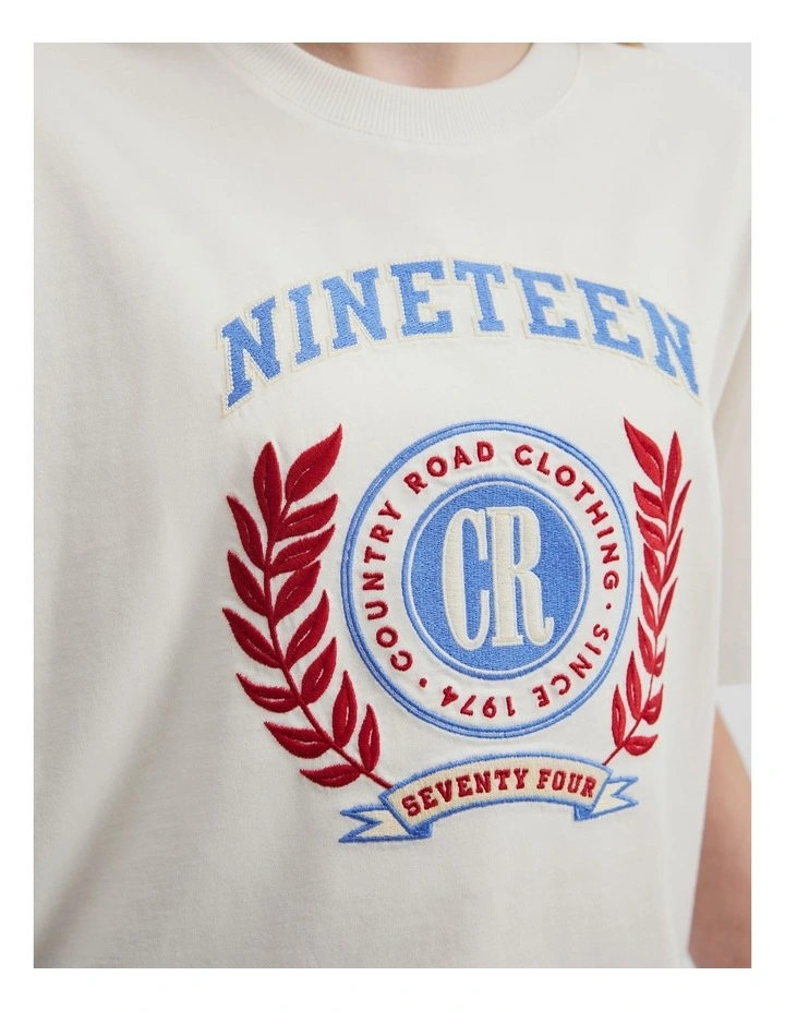 Osize Print T-shirt in Marshmallow image 3