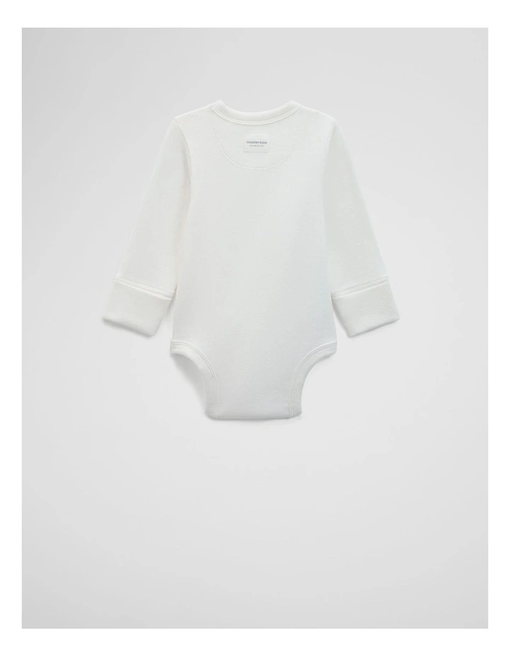 Kimono Long Sleeve Bodysuit in Marshmallow image 4