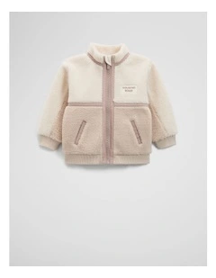 Sherpa Zip Through Jacket in Wafer