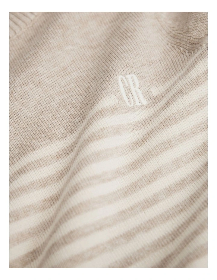 Stripe Country Road Logo Knit in Stone Marle image 2
