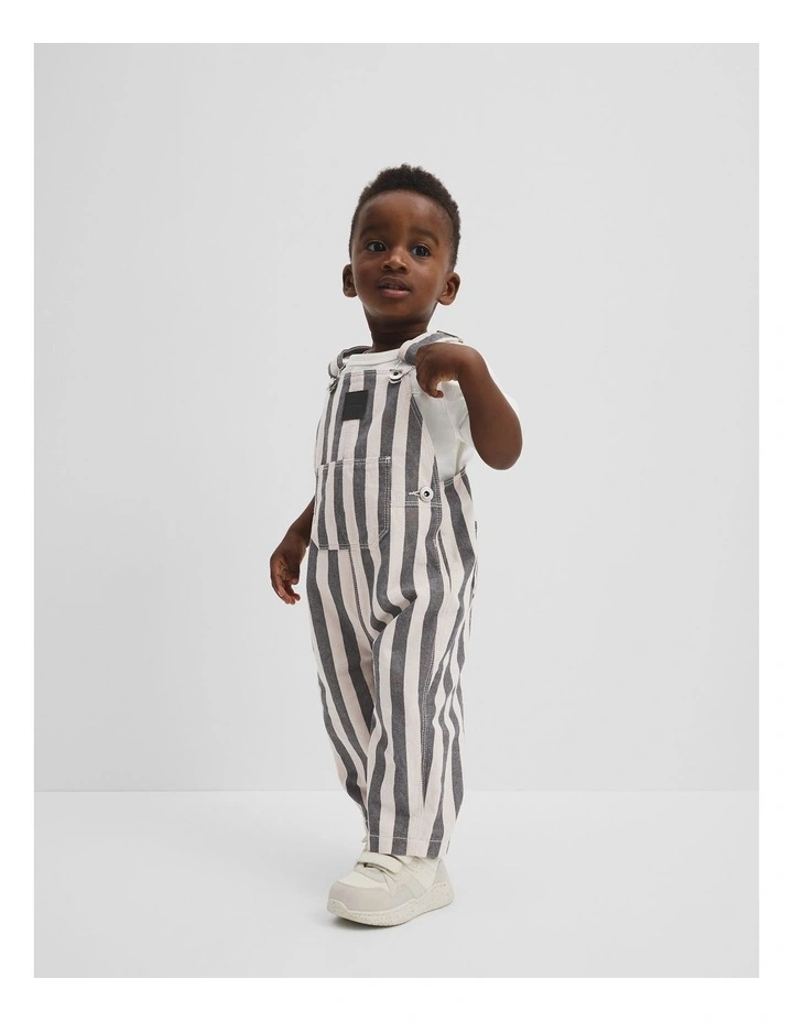 Stripe Overalls in Graphite Stripe image 1