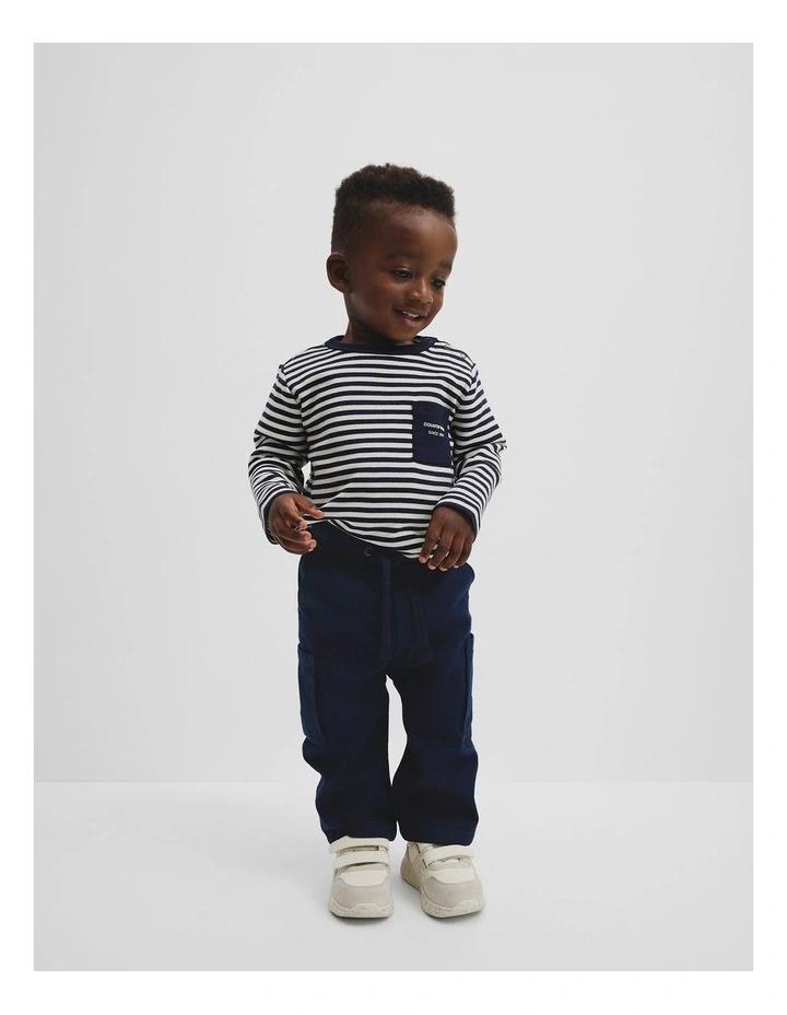 Australian Cotton Blend Relaxed Pull-on Pant in Navy image 1