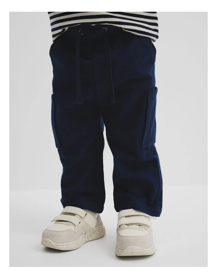 Australian Cotton Blend Relaxed Pull-on Pant in Navy image 2