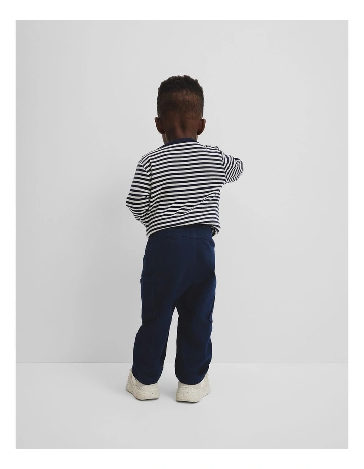 Australian Cotton Blend Relaxed Pull-on Pant in Navy image 3